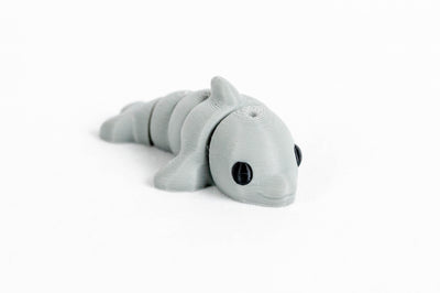 Dolphin : Gray Silver Fish Sea Ocean 3D Printed Animal