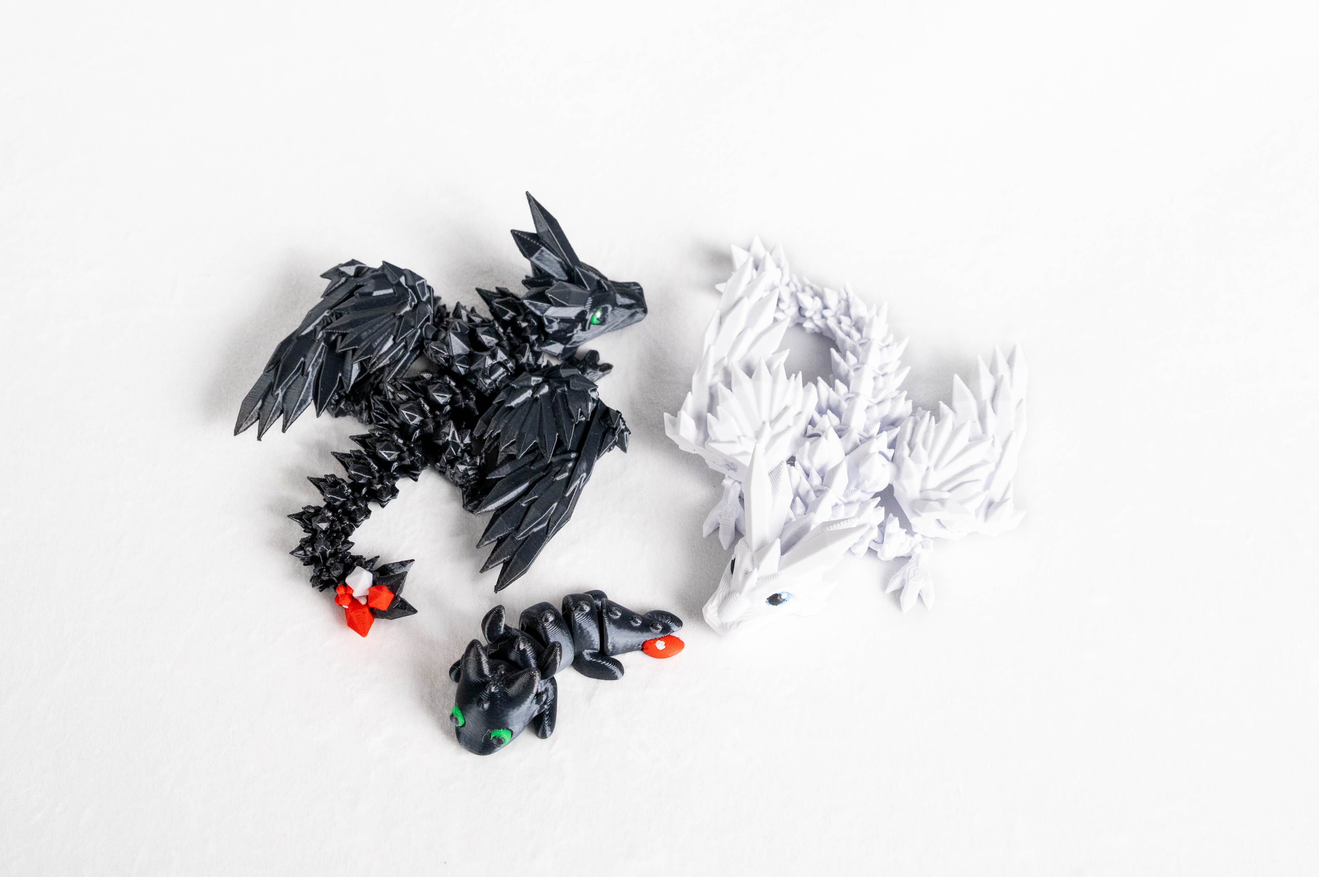 Night & Light Dragons - Limited Edition 3D Printed Dragons - Train your Dragon