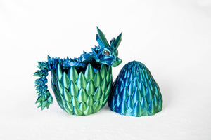 Blue & Green / Small baby in a dragon egg