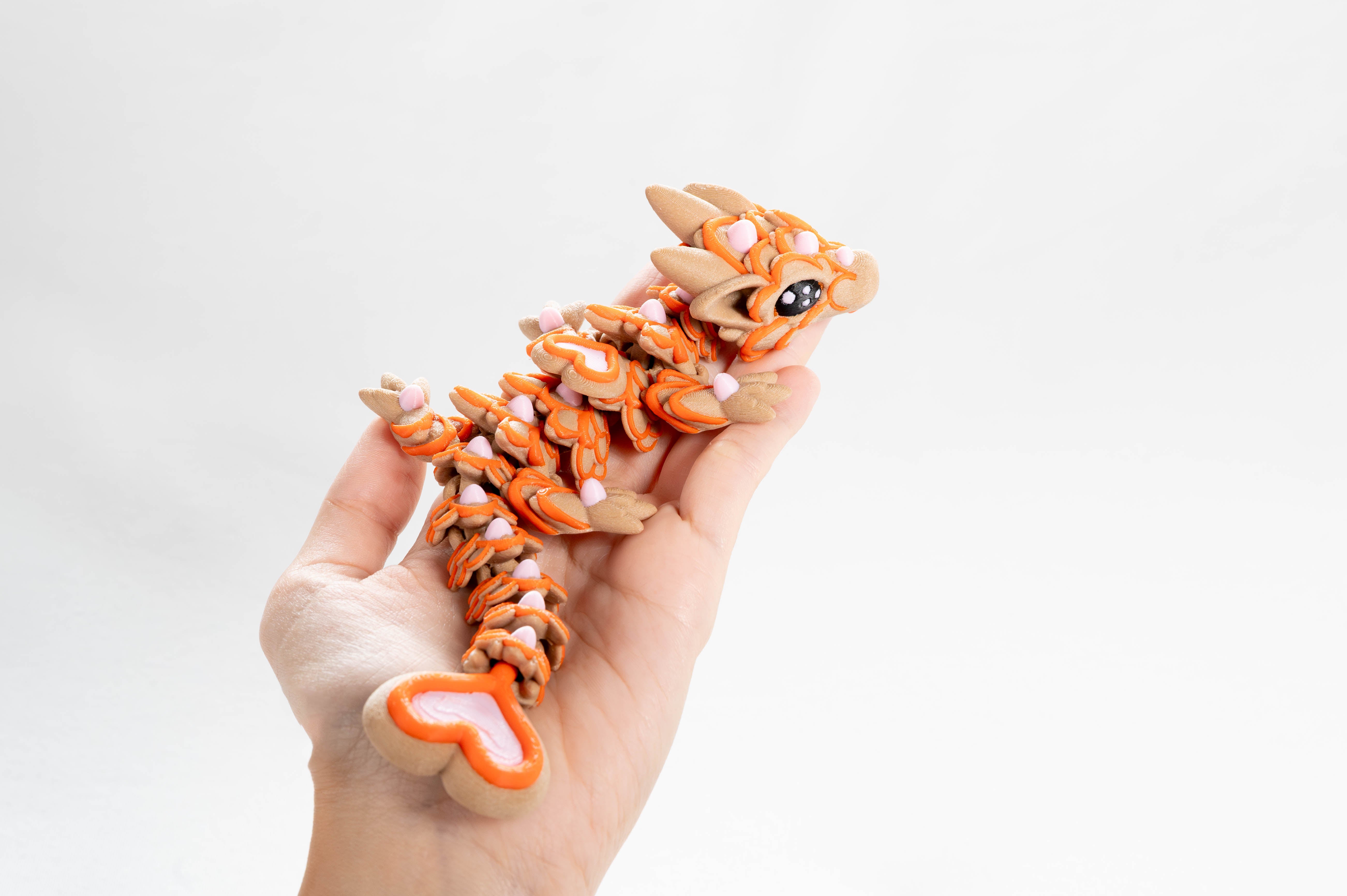 regular orange heart cookie dragon